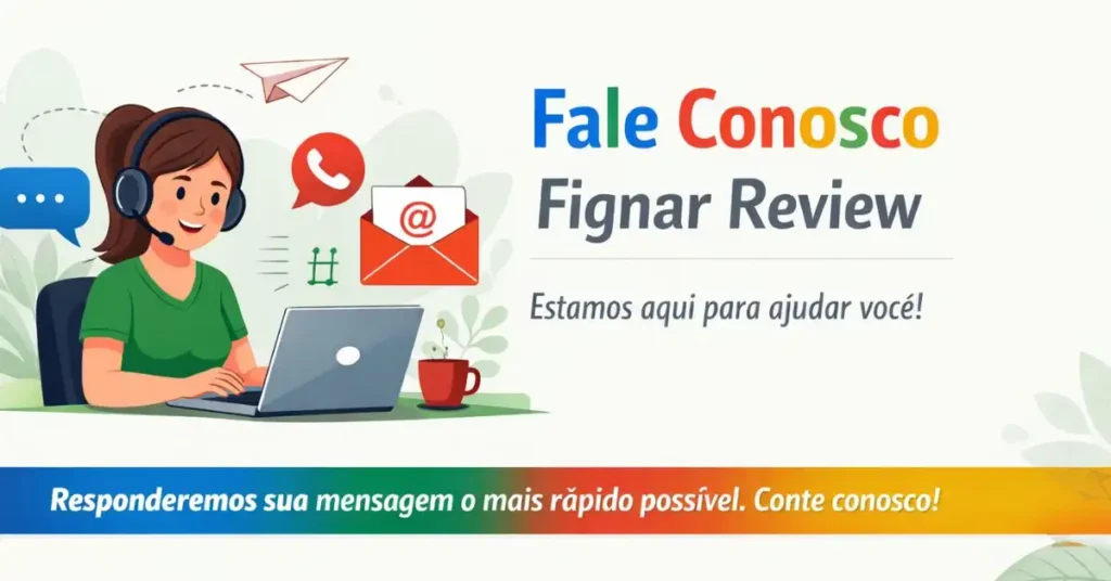 Página de contato do site Fignar Review com formulário de atendimento