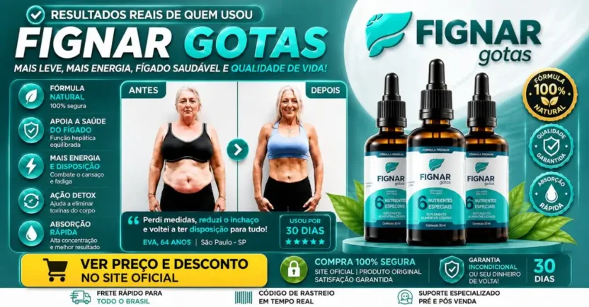 Antes e depois de mulher de 64 anos que utilizou Fignar gotas para saúde do fígado e emagrecimento
